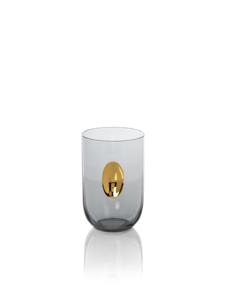 Zodax Gray Ambrosi Tumblers with Gold Accent, Set of 4