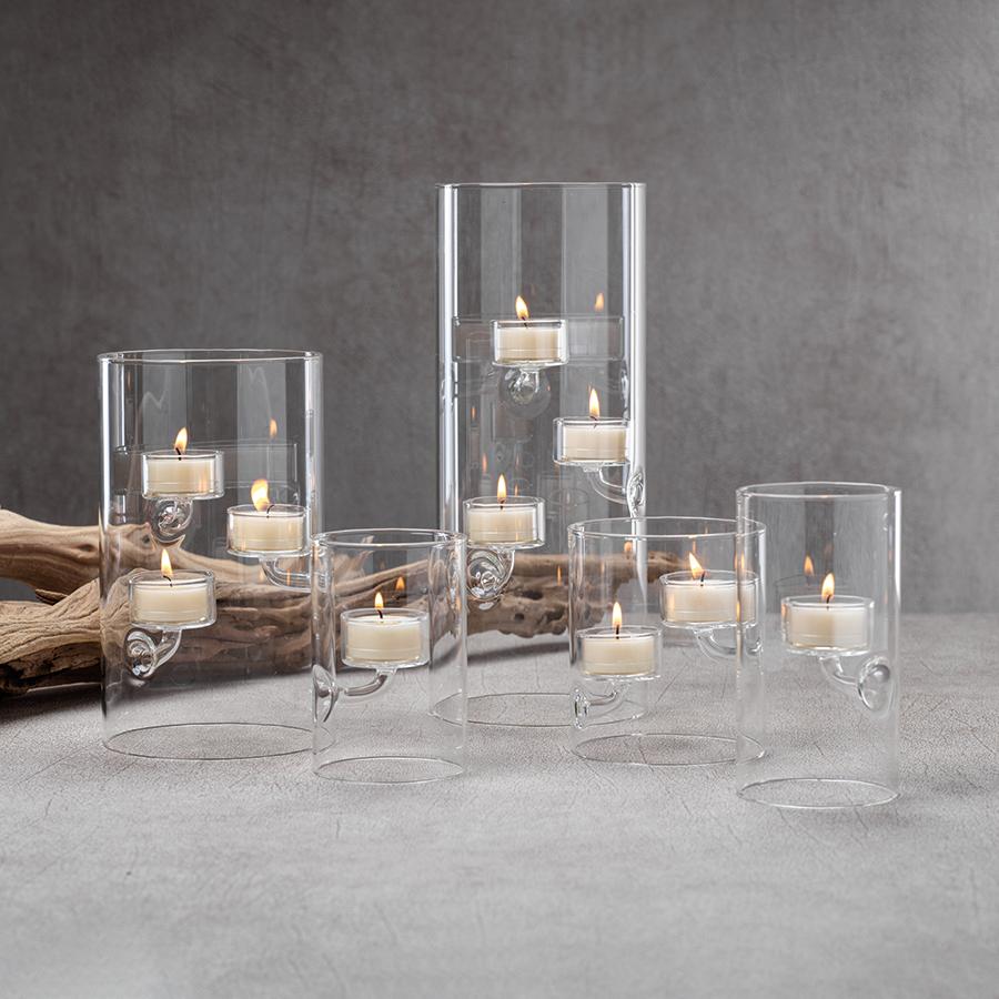 Zodax Kelly 4-Piece Set Double Tealight Holder/Hurricane