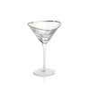 Zodax Clear Kampari Triangular Martini Glasses With Gold Rim, Set Of 4