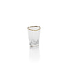 Zodax Clear Kampari Triangular Shot Glasses With Gold Rim, Set Of 6