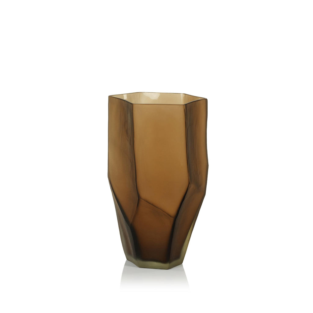 Zodax 13" Vita  Amber Glass Vase