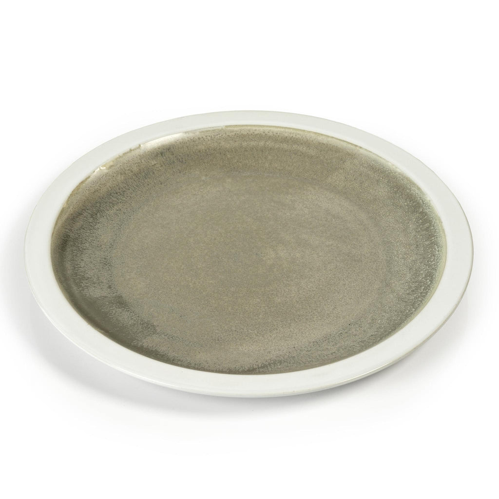 Zodax Mandal 13.5" Diameter Two-Tone Stoneware Plates, Set of 2