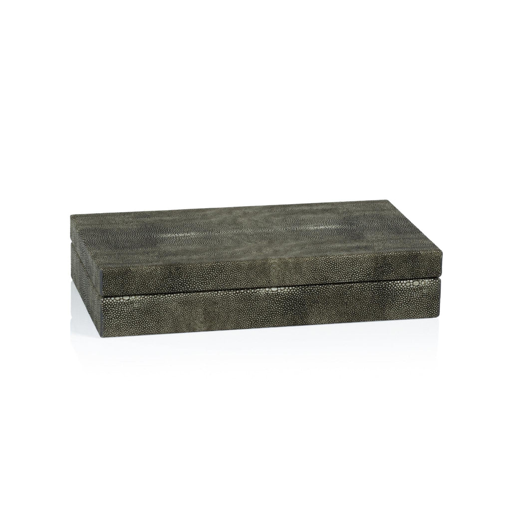 Zodax Small Bari Faux Shagreen Leather Decorative Box