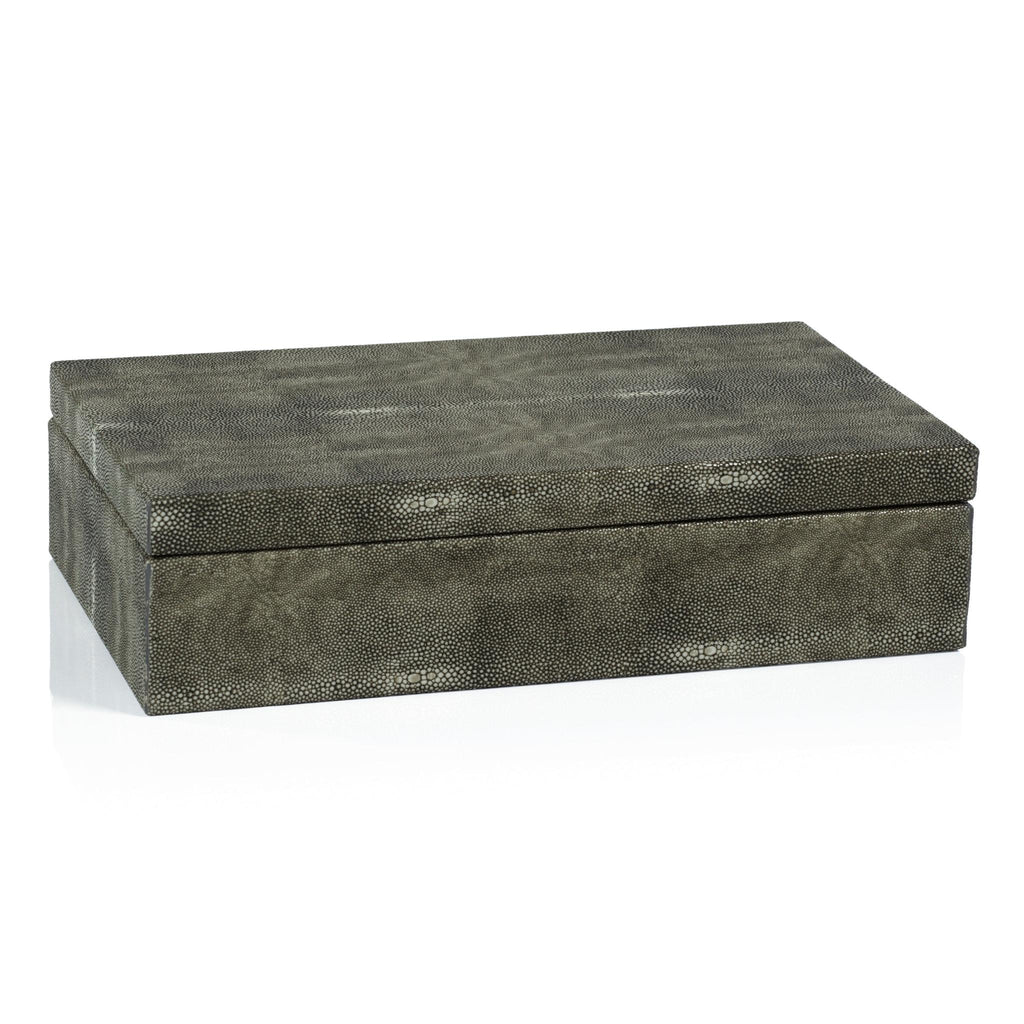 Zodax Large Bari Faux Shagreen Leather Decorative Box