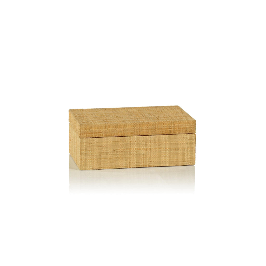 Zodax 8" x 5" x 3" Mati Natural Grasscloth Decorative Box