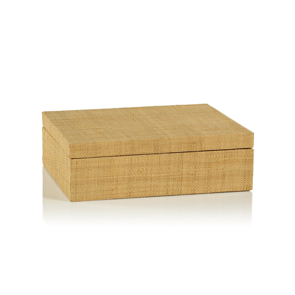 Zodax 11" x 9" x 4" Mati Natural Grasscloth Decorative Box