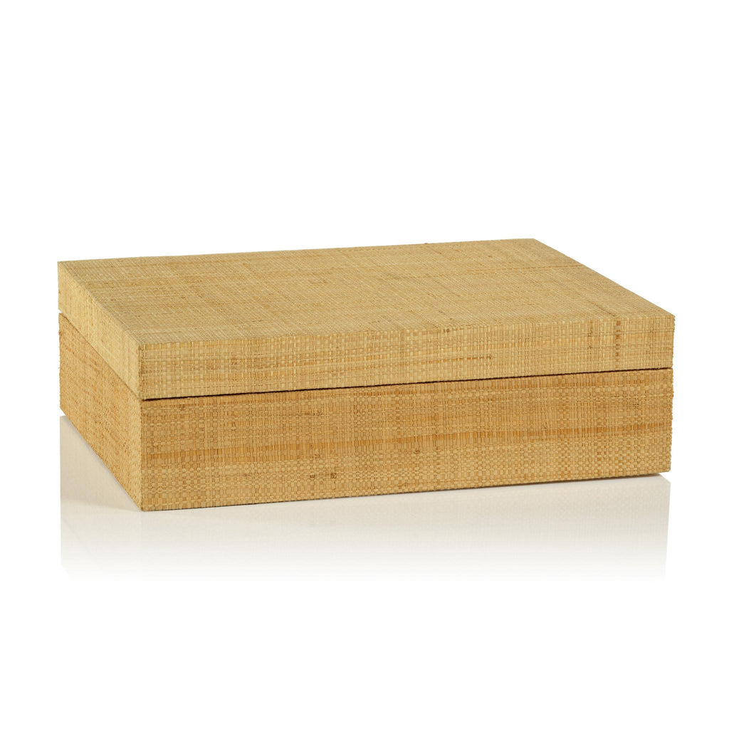 Zodax 13" x 10" x 4" Mati Natural Grasscloth Decorative Box