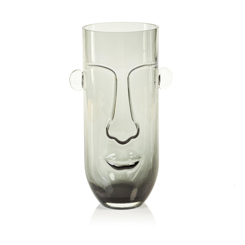 Zodax 6.25" x 11" Panyi Smoky Face Glass Vase