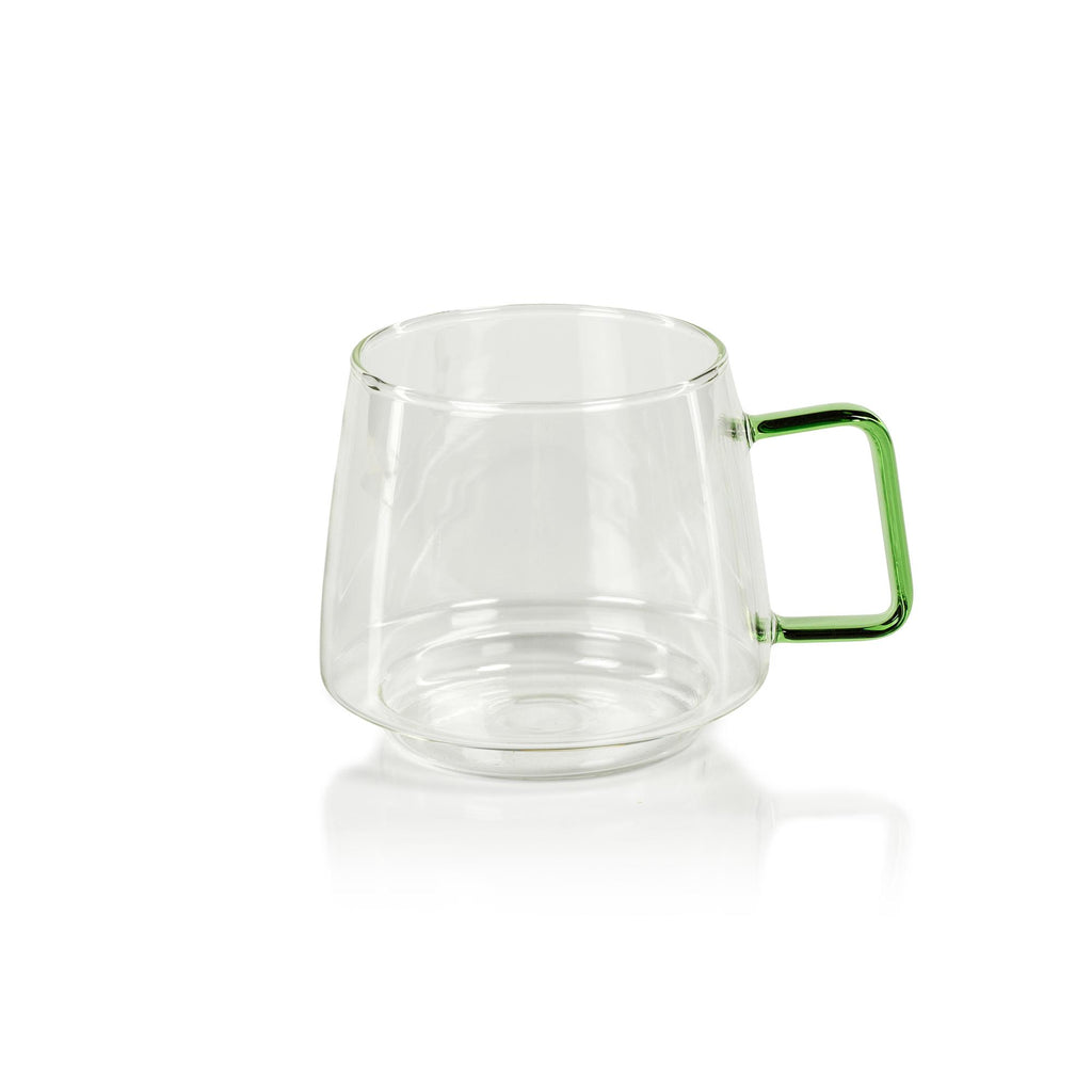 Zodax Green Cargon 6-Piece Set Tea & Coffee Glass with Handle