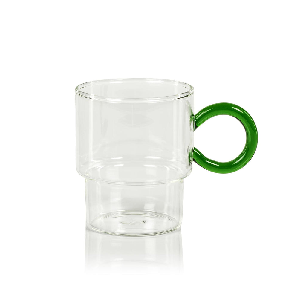 Zodax Green Barmann 6-Piece Set Tea & Coffee Glass with Handle