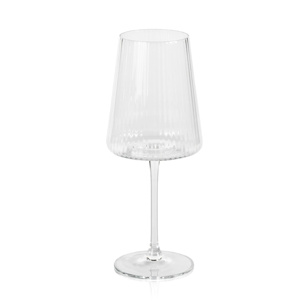 Zodax Benin Fluted Textured Wine Glasses, Set of 4