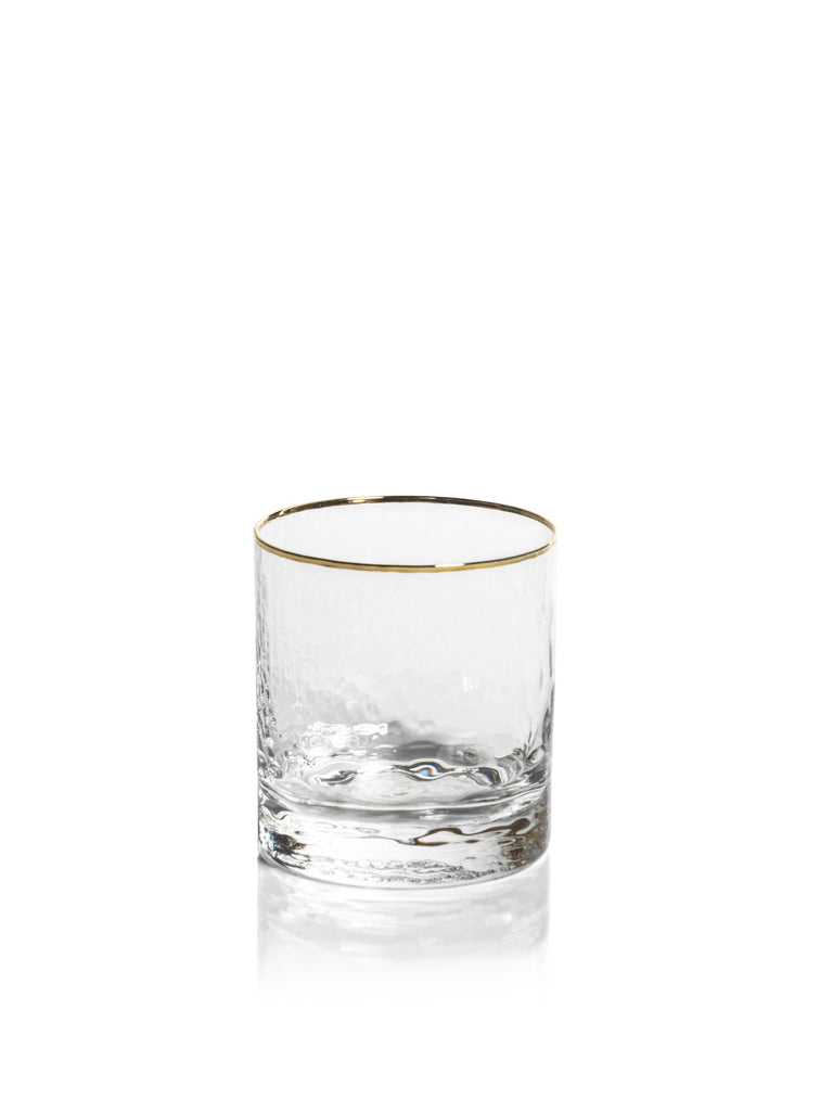 Zodax Cappelletti Hammered Double Old Fashioned Glasses, Set of 4