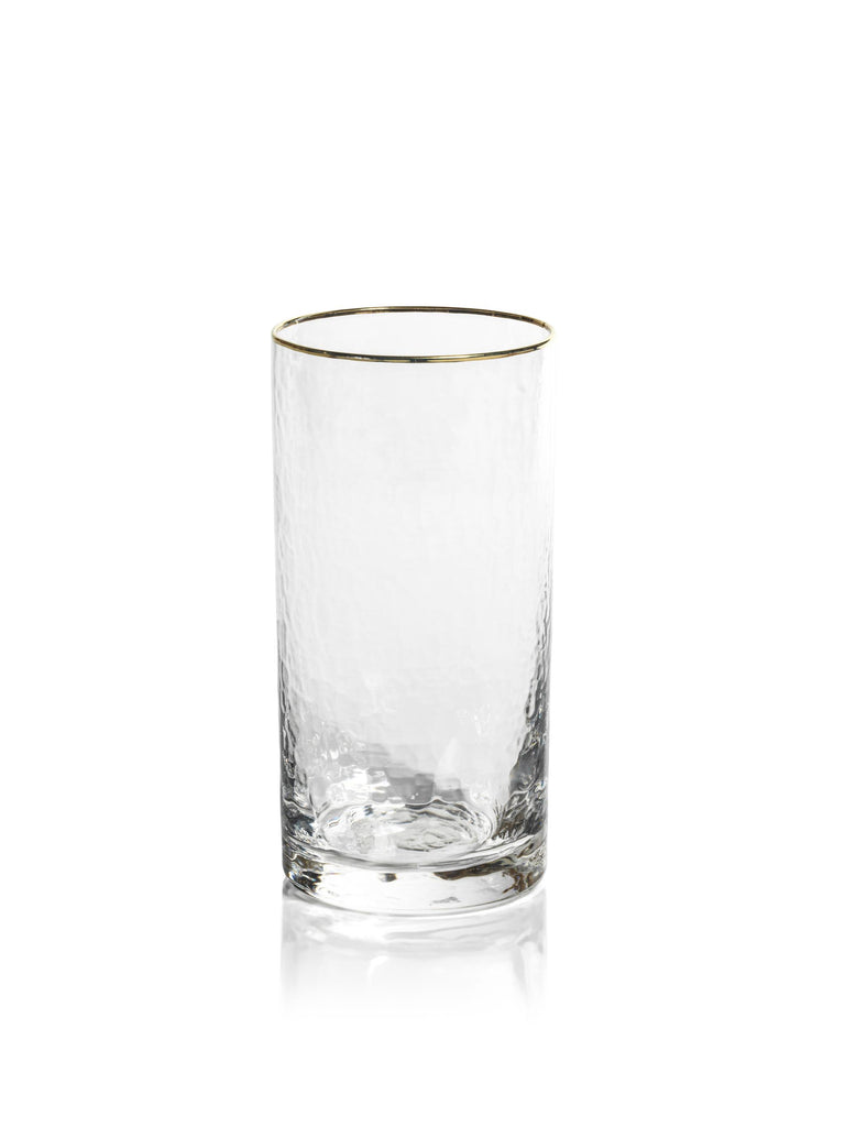 Zodax Cappelletti Hammered Highball Glasses, Set of 4