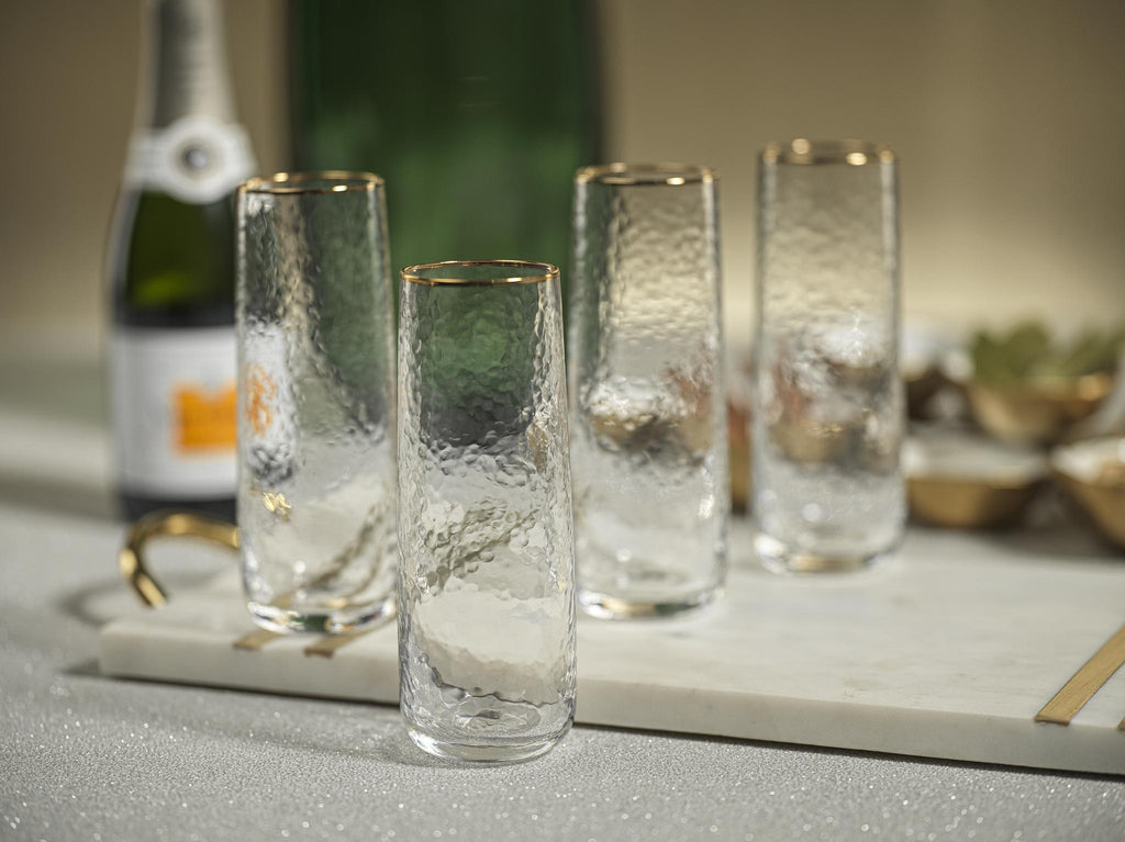 Zodax Cappelletti Stemless Glass Flutes, Set of 4