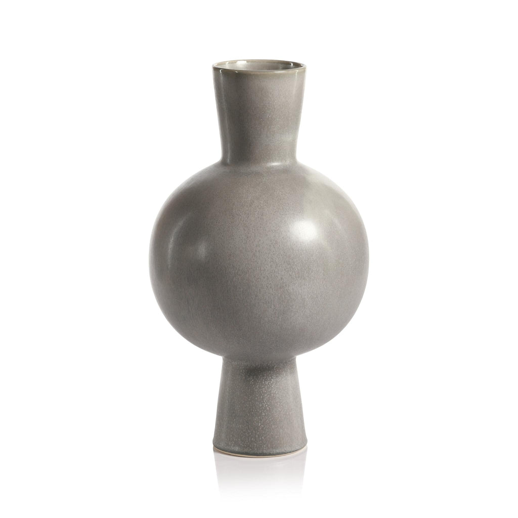 Zodax Gray Tone Ozamiz 17" Tall Stoneware Vase