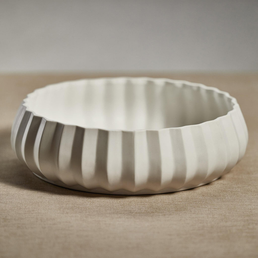 Zodax 16" Chantria White Ceramic Bowl