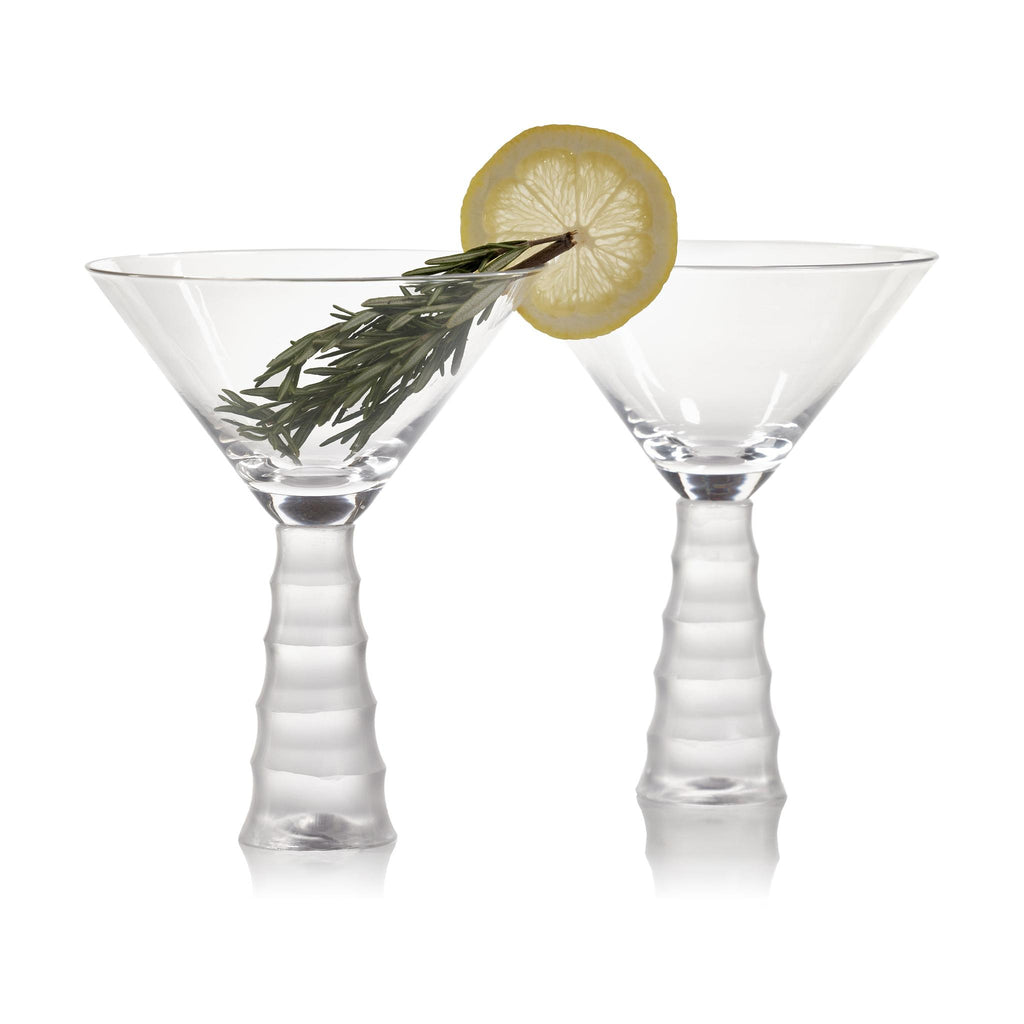 Zodax Terrell Bamboo Stem Martini Glasses, Set of 4