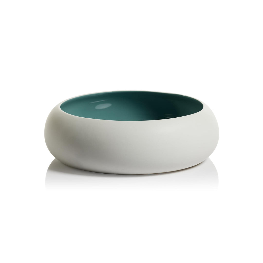 Zodax Arlo Glazed Aqua Serving Bowl