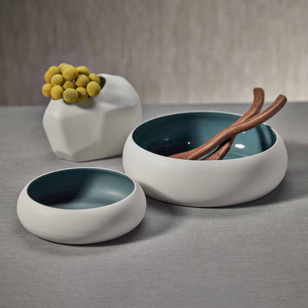 Zodax Arlo Glazed Aqua Serving Bowl