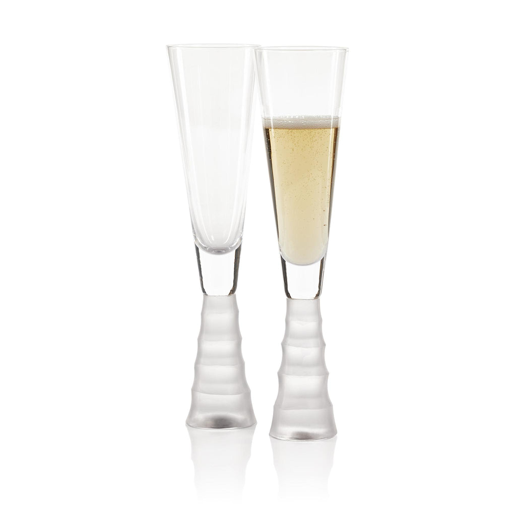 Zodax Terrell Bamboo Stem Champagne Flutes, Set of 4