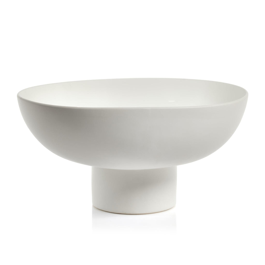 Zodax Kumasi White Ceramic Footed Bowl