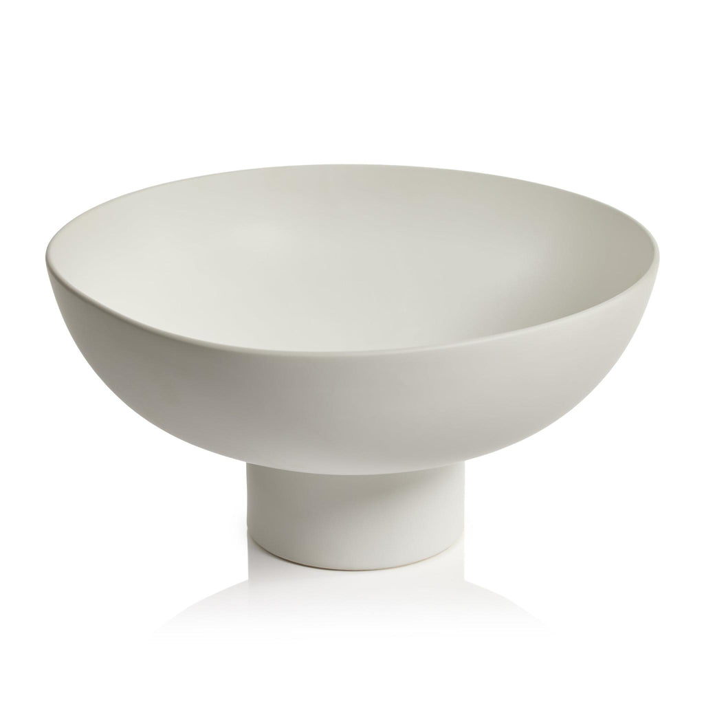 Zodax Kumasi White Ceramic Footed Bowl