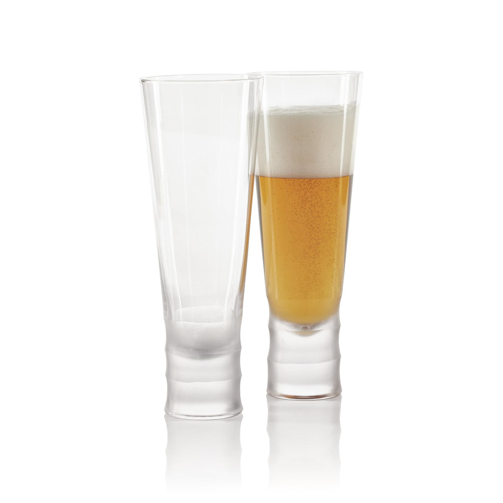 Zodax Terrell 4-Piece Bamboo Beer / All Purpose Glass Set