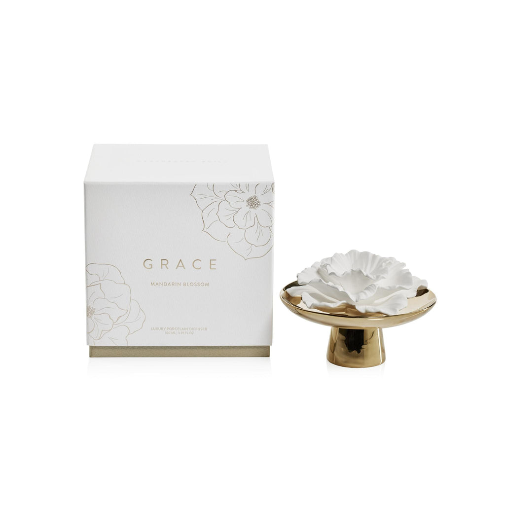 Zodax Grace Porcelain Diffuser, Mandarin Blossom