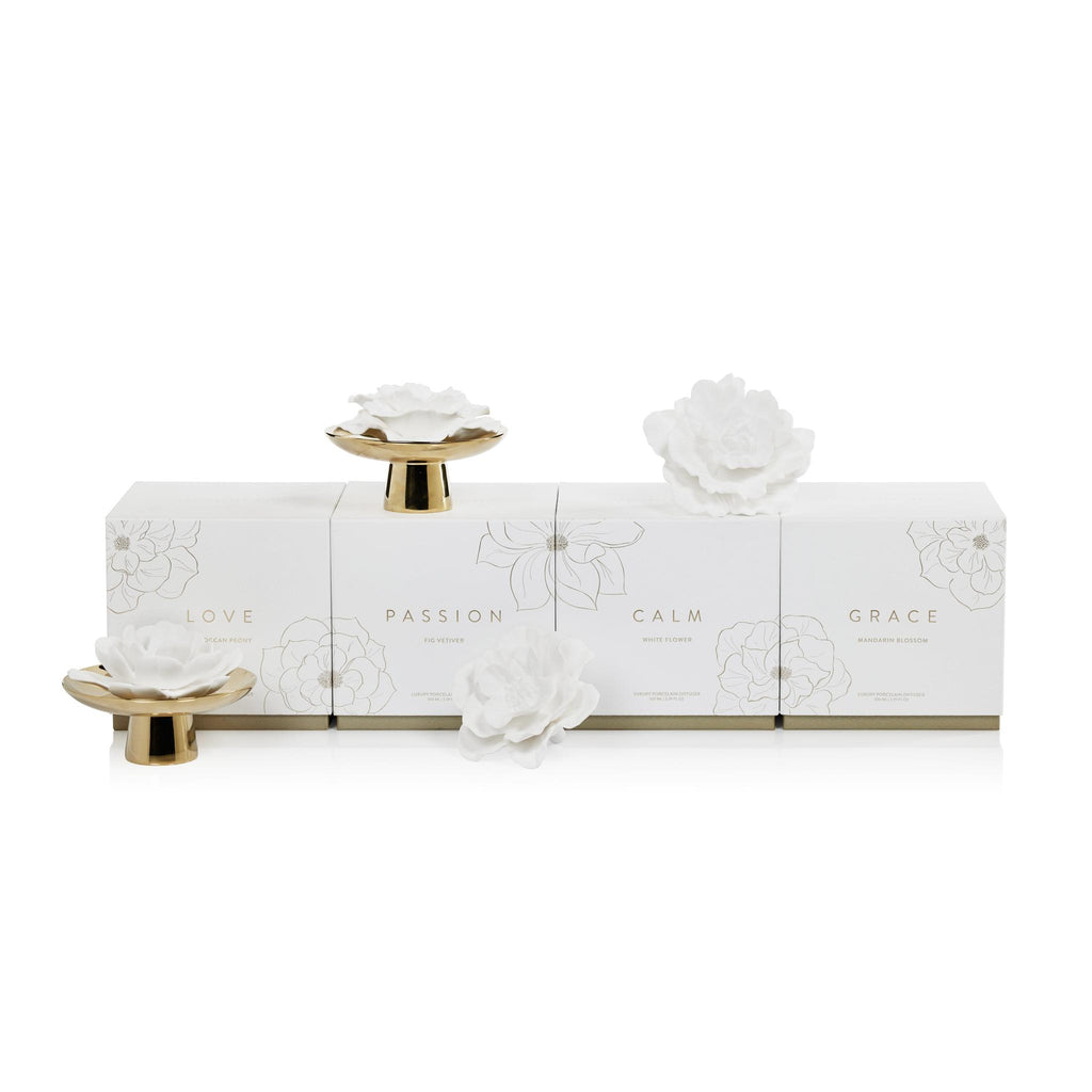 Zodax Grace Porcelain Diffuser, Mandarin Blossom