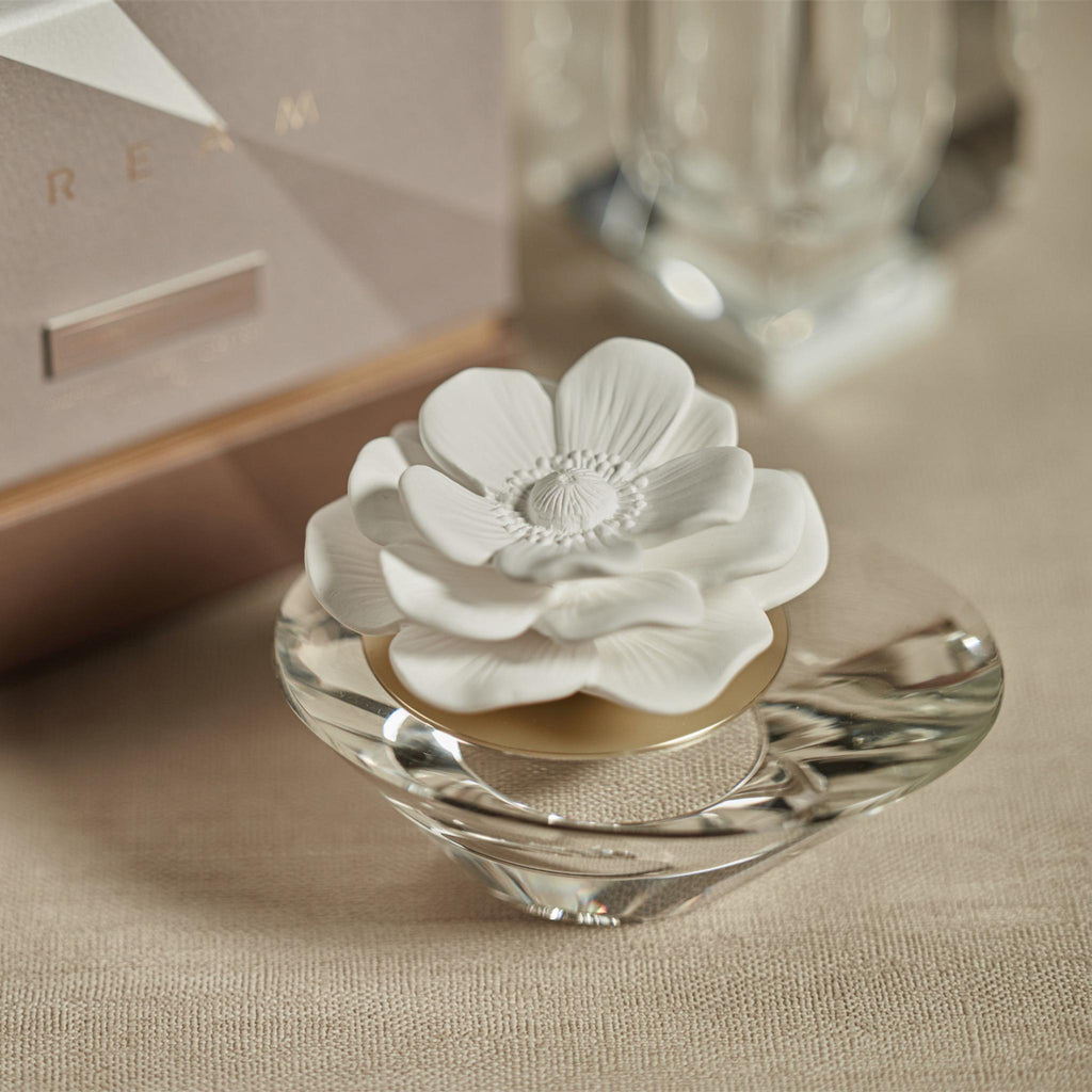 Zodax Dream Mini- Crystal Edition Porcelain Diffuser, Grapefruit Flower