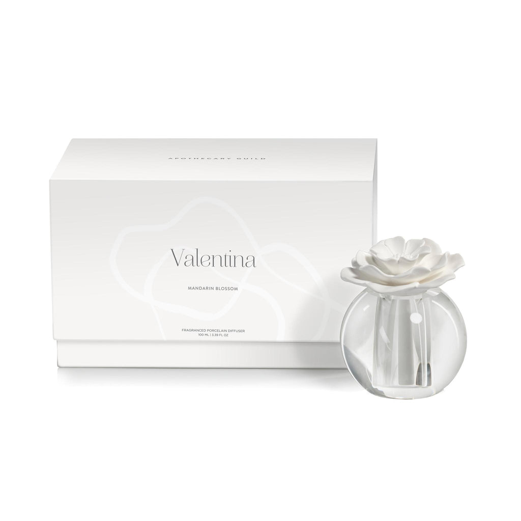 Zodax Valentina 100 ml Crystal Ball Porcelain Diffuser, Mandarin Blossom