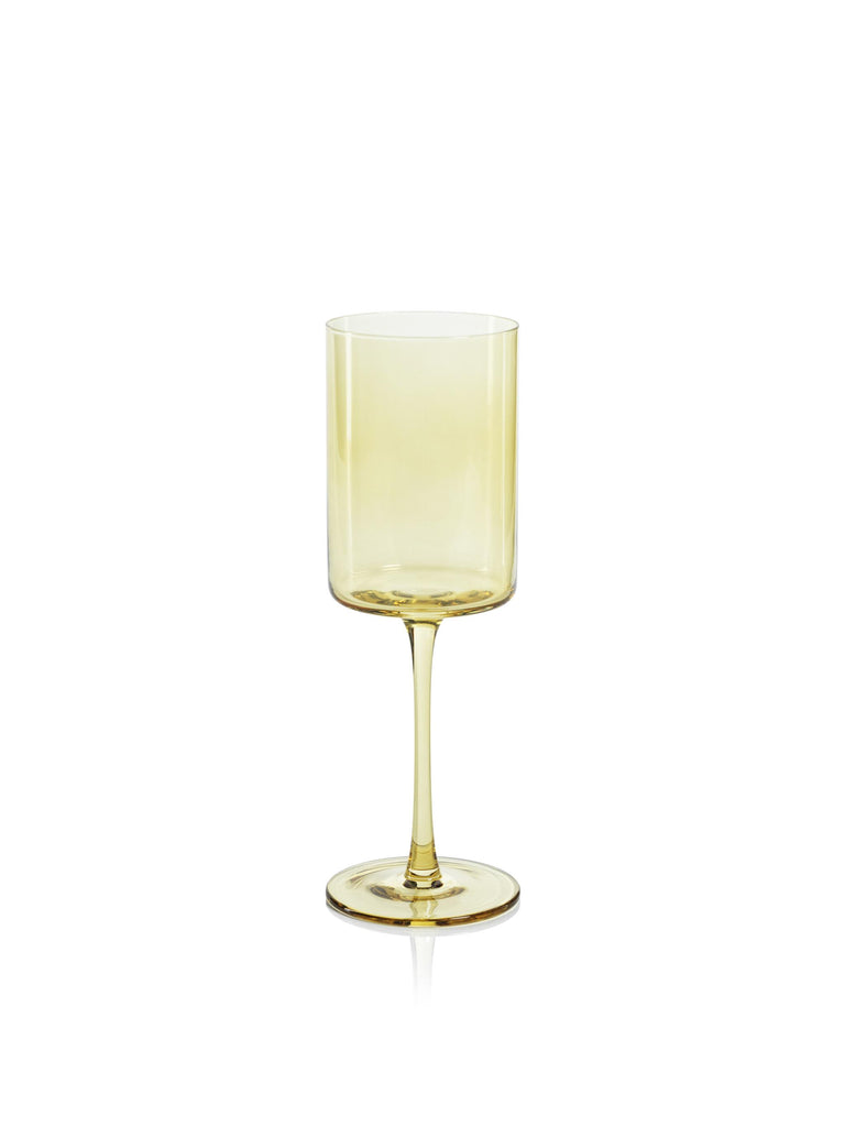 Zodax Light Yellow Foligno Wine Glasses, Set of 6