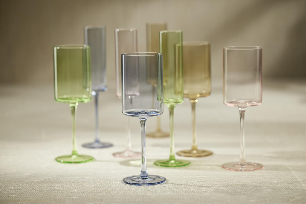 Zodax Light Green Foligno Wine Glasses, Set of 6