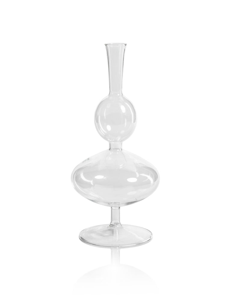 Zodax Double-5" x 11.25" Lillee Glass Footed Vases, Set of 2