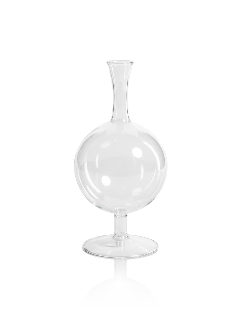 Zodax Round- 3" x 7.25" Lillee Glass Footed Vases, Set of 2