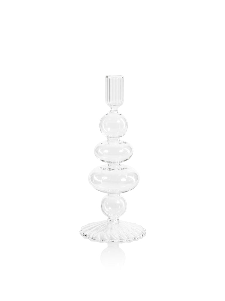 Zodax Tancredi 8.75" Glass Taper Candle Holders, Set of 4