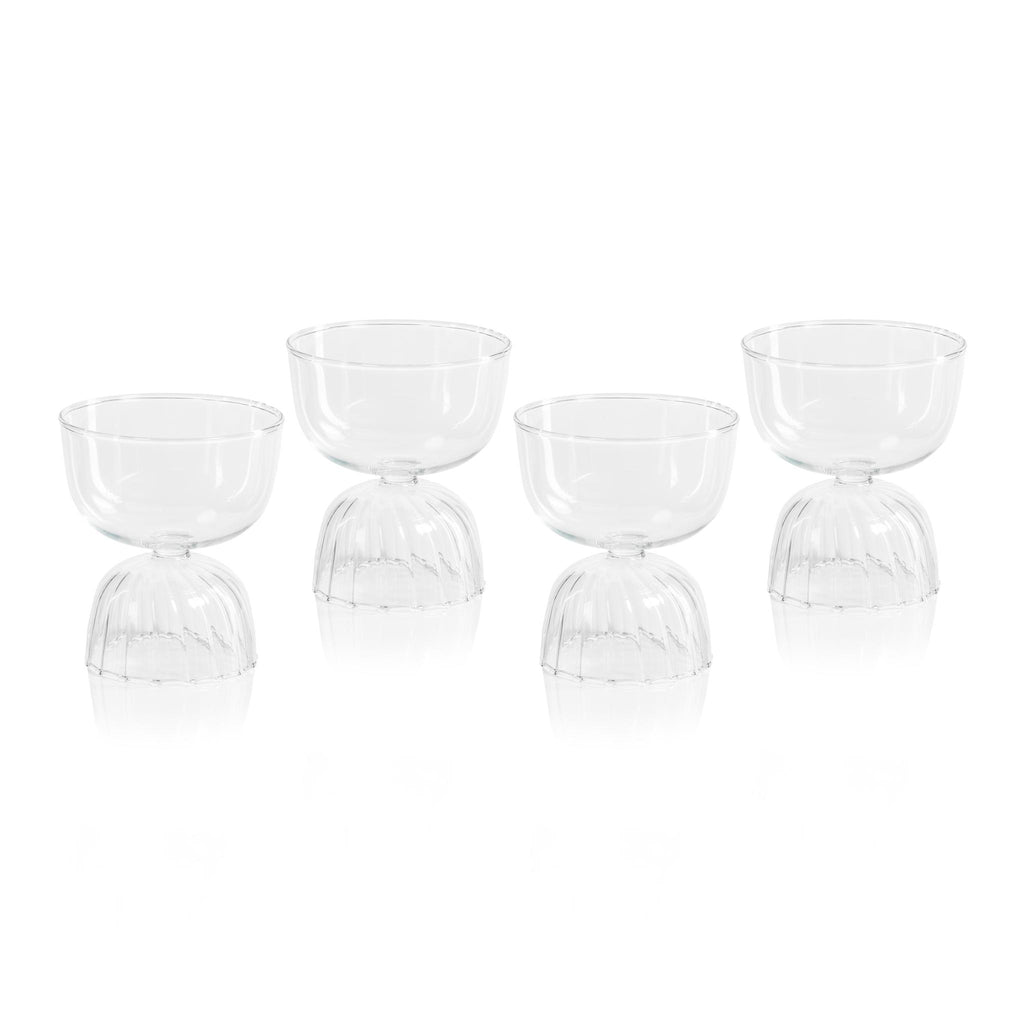 Zodax Leighton Glass Compote Bowls, Set of 4