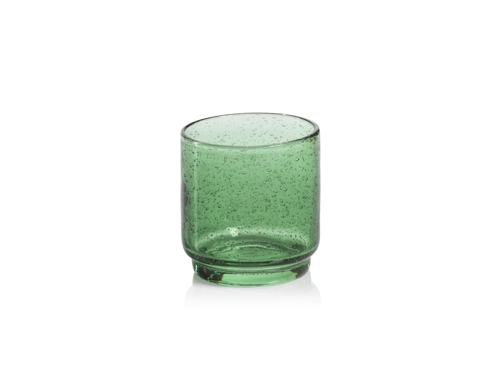 Zodax Olive Green Bitonto Bubbled Glass Tumblers, Set of 6