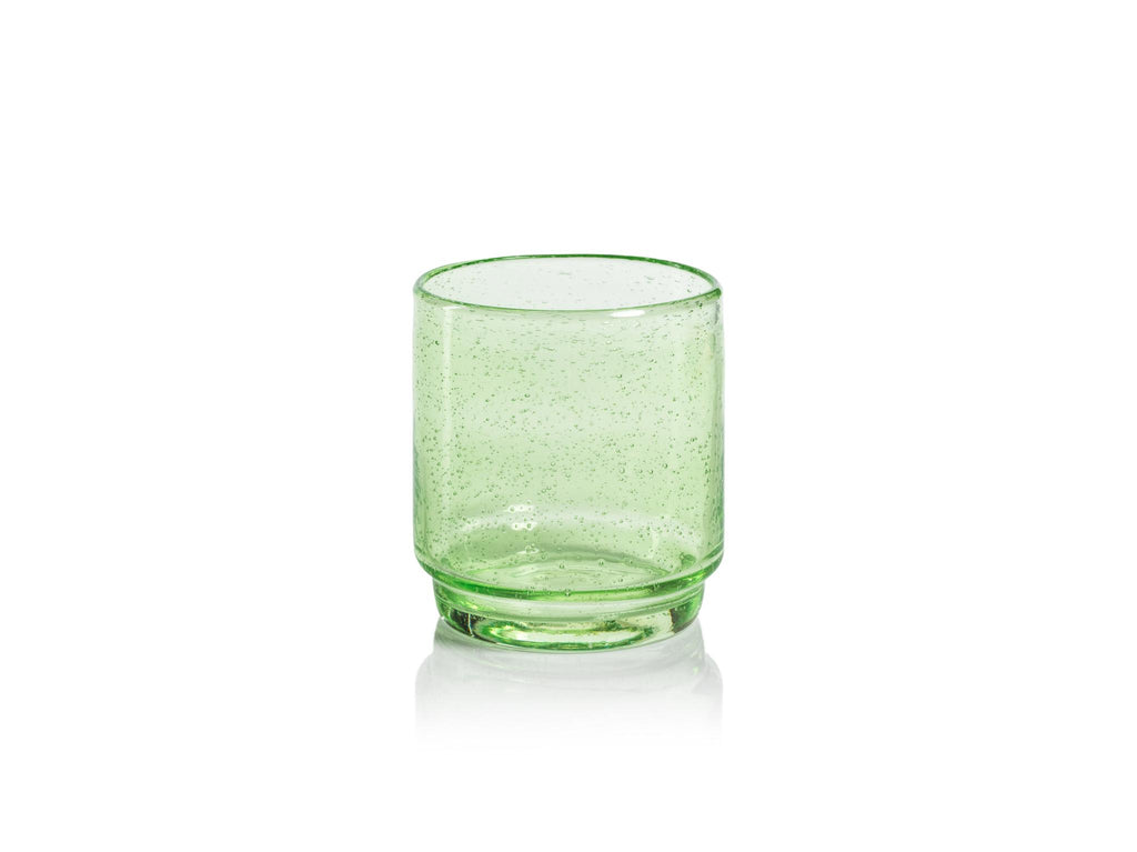 Zodax Fern Green Bitonto Bubbled Glass Tumblers, Set of 6