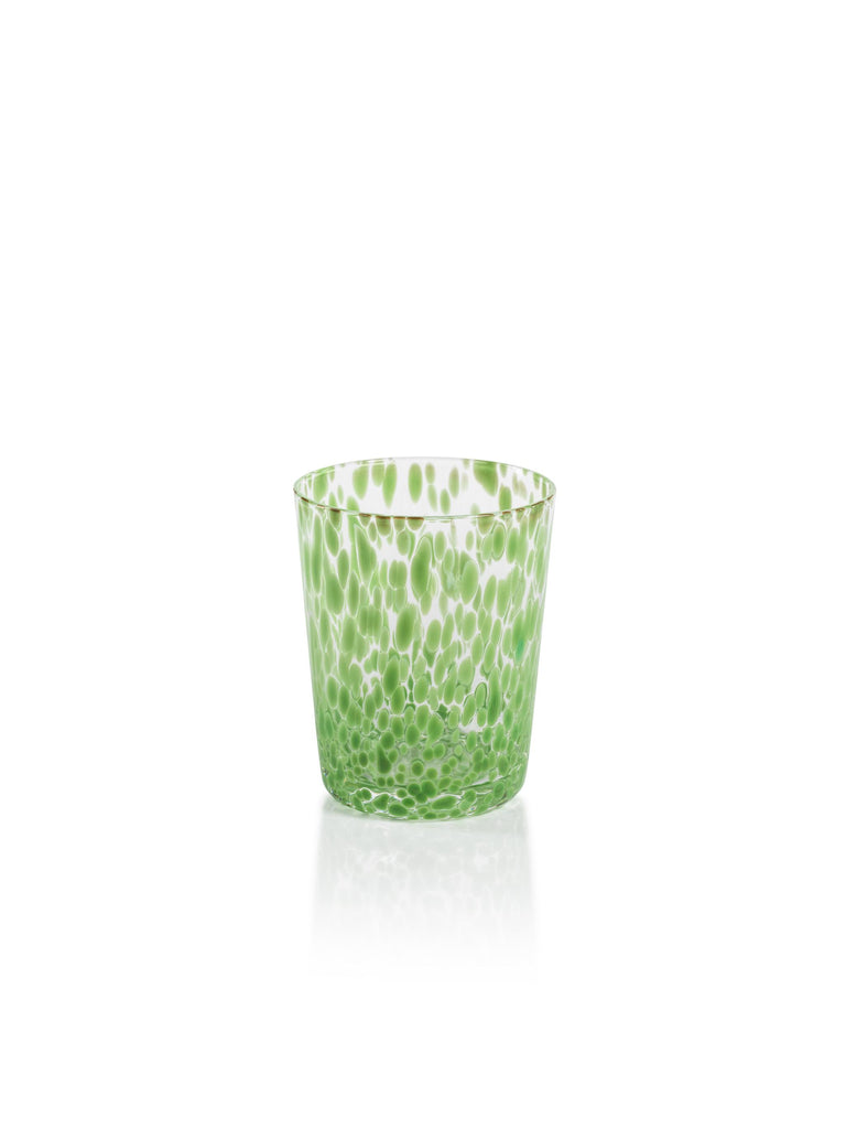 Zodax Green Willa Speckled Glass Tumblers, Set of 6