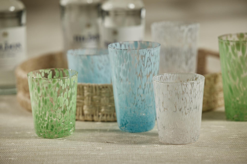 Zodax Green Willa Speckled Glass Tumblers, Set of 6