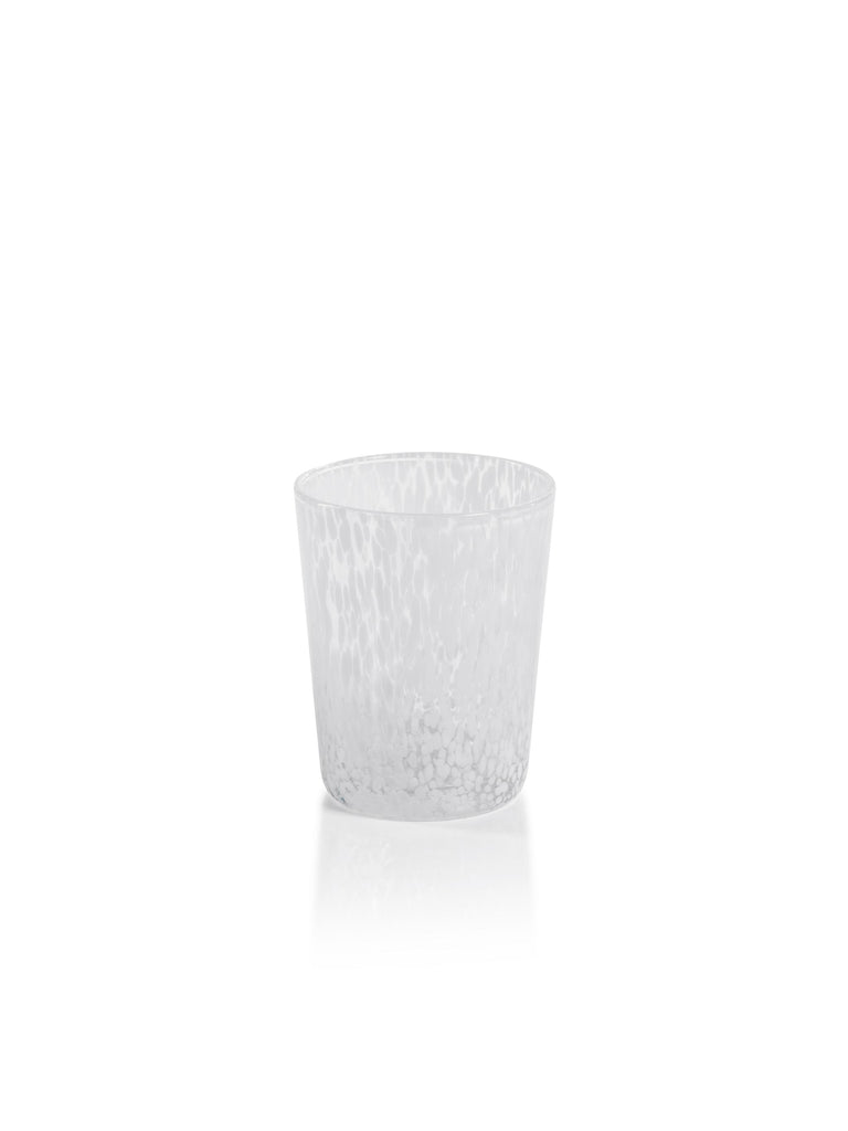 Zodax White Willa Speckled Glass Tumblers, Set of 6