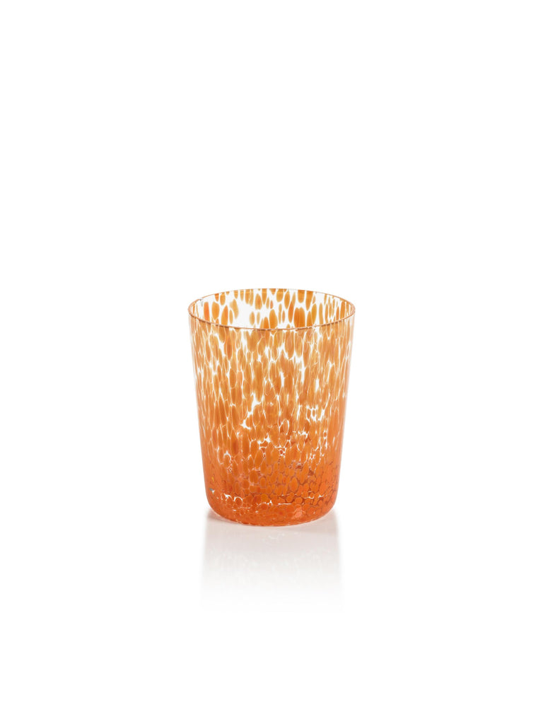 Zodax Orange Willa Speckled Glass Tumblers, Set of 6