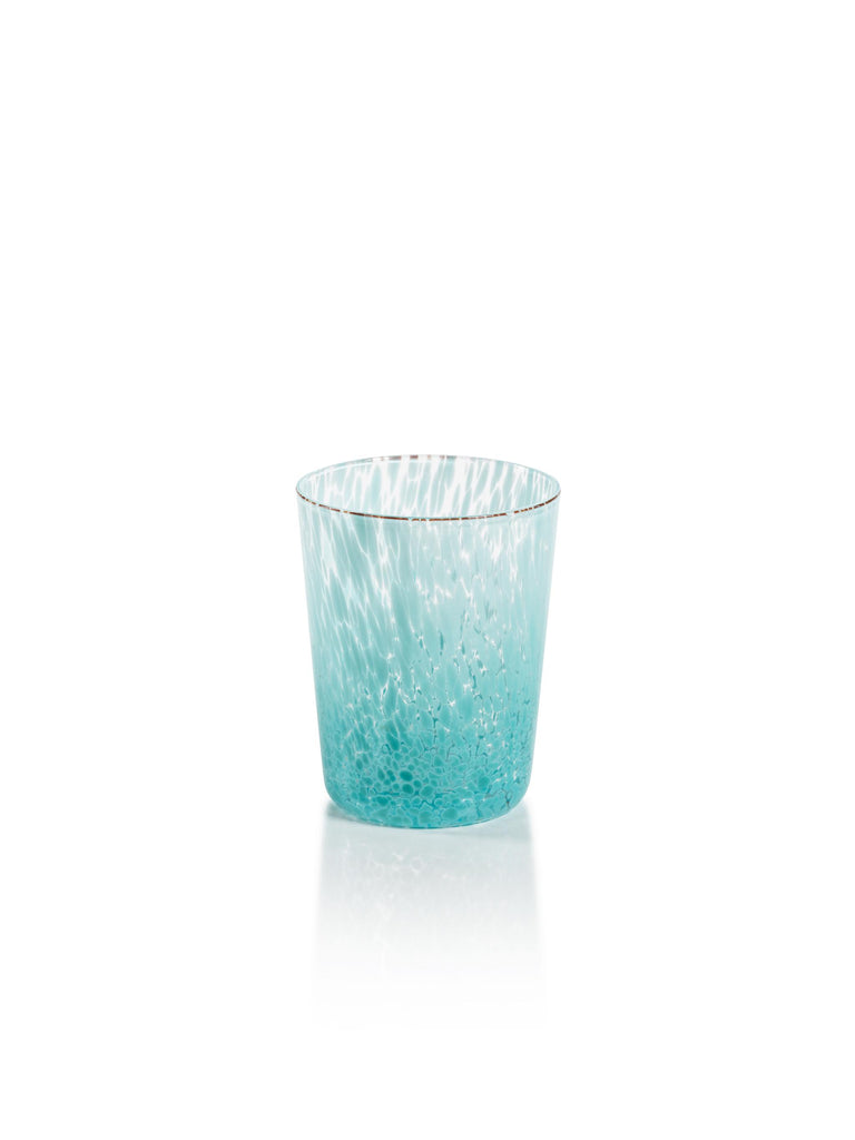 Zodax Aqua Willa Speckled Glass Tumblers, Set of 6