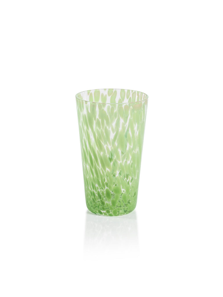 Zodax Green Willa Speckled Highball Glasses, Set of 6