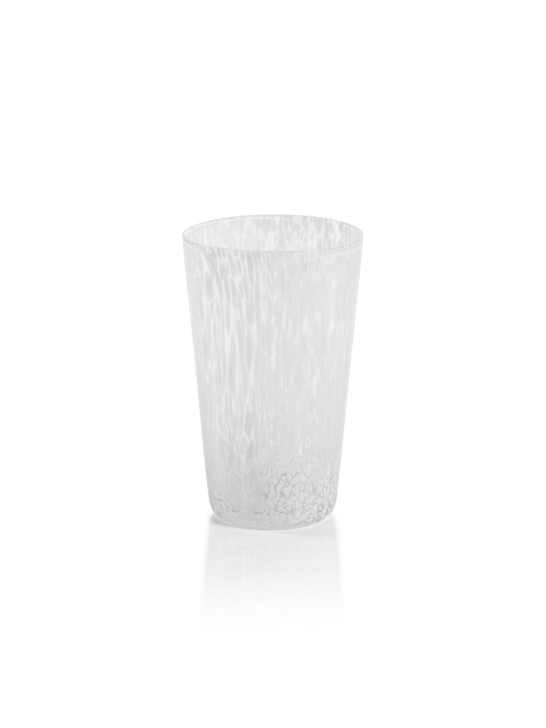 Zodax White Willa Speckled Highball Glasses, Set of 6