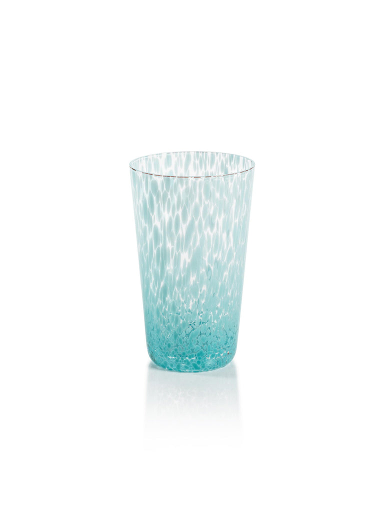 Zodax Aqua Willa Speckled Highball Glasses, Set of 6