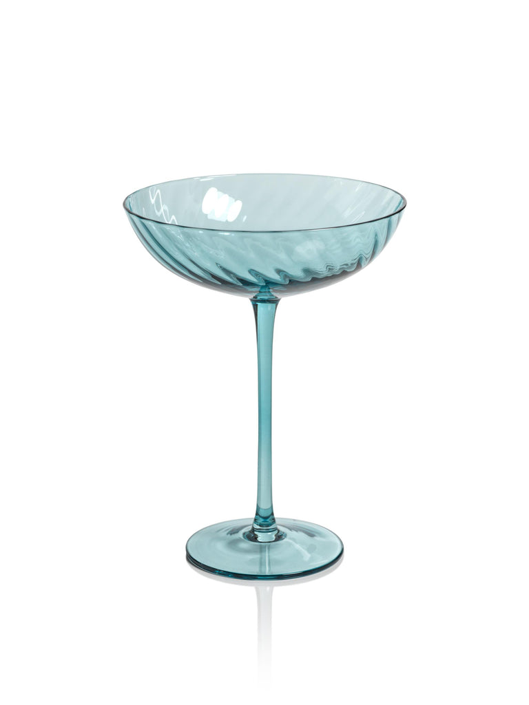 Zodax Blue Sesto Optic Swirl Cocktail Glasses, Set of 4