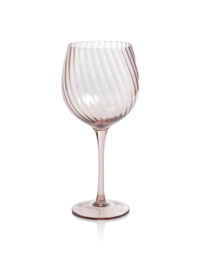 Zodax Lilac Sesto Optic Swirl Red Wine Glasses, Set of 6