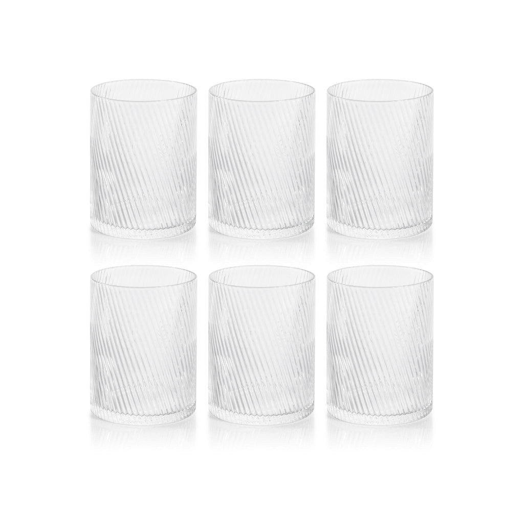 Zodax Chadwell Rippled Rock Glasses, Set of 6